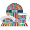 Retro Scales & Stripes Dinner Set - 4 Pc (Personalized)