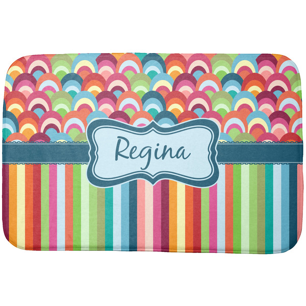 Custom Retro Scales & Stripes Dish Drying Mat (Personalized)