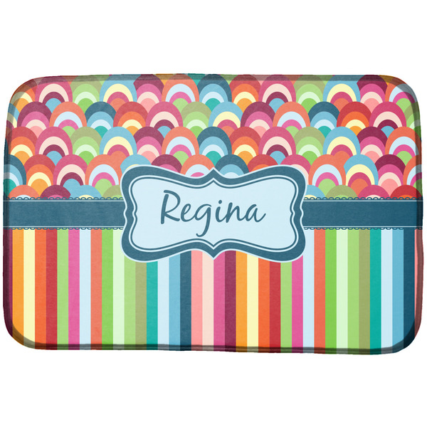 Custom Retro Scales & Stripes Dish Drying Mat (Personalized)