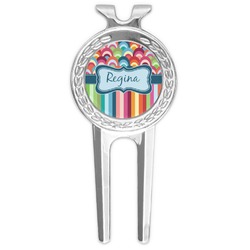 Retro Scales & Stripes Golf Divot Tool & Ball Marker (Personalized)