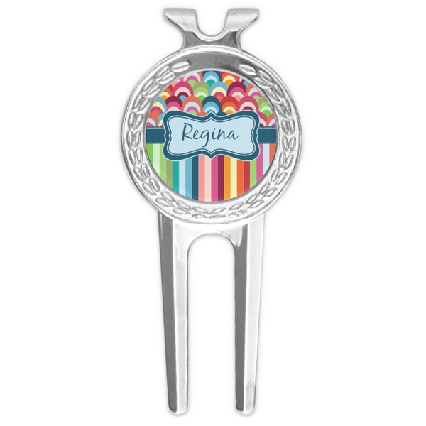 Custom Retro Scales & Stripes Golf Divot Tool & Ball Marker (Personalized)