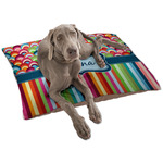 Retro Scales & Stripes Dog Bed - Large w/ Name or Text
