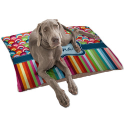 Retro Scales & Stripes Dog Bed - Large w/ Name or Text