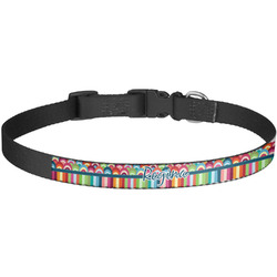 Retro Scales & Stripes Dog Collar - Large (Personalized)