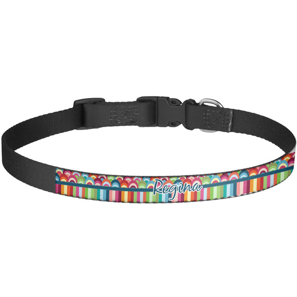Custom Retro Scales & Stripes Dog Collar - Large (Personalized)