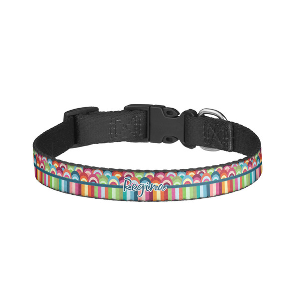 Custom Retro Scales & Stripes Dog Collar - Small (Personalized)