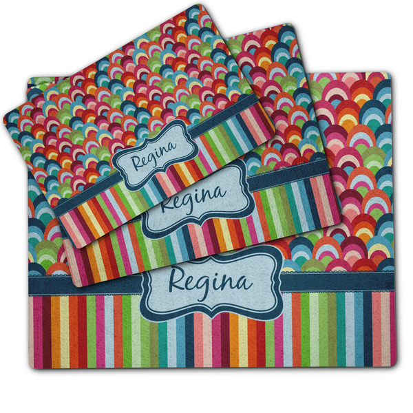 Retro Scales & Stripes Dog Food Mat - MAIN (sm, med, lrg)