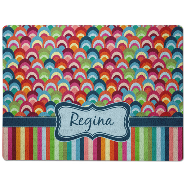 Retro Scales & Stripes Dog Food Mat - Medium without bowls