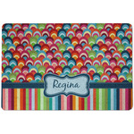 Retro Scales & Stripes Dog Food Mat w/ Name or Text