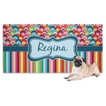 Retro Scales & Stripes Dog Towel (Personalized)