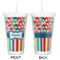 Retro Scales & Stripes Double Wall Tumbler with Straw - Approval