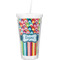 Retro Scales & Stripes Double Wall Tumbler with Straw (Personalized)