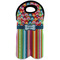 Retro Scales & Stripes Wine Tote Bag (2 Bottles) w/ Name or Text