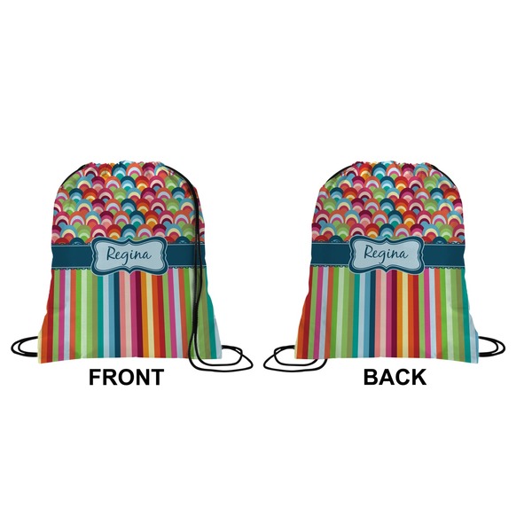 Retro Scales & Stripes Drawstring Backpack
