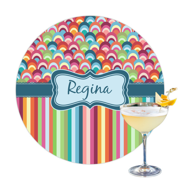 Custom Retro Scales & Stripes Printed Drink Topper (Personalized)