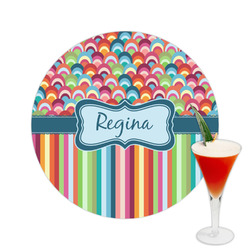 Retro Scales & Stripes Printed Drink Topper -  2.5" (Personalized)