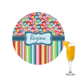 Retro Scales & Stripes Printed Drink Topper - 2.15" (Personalized)