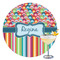 Retro Scales & Stripes Printed Drink Topper - 3.5" (Personalized)