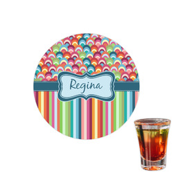 Retro Scales & Stripes Printed Drink Topper - 1.5" (Personalized)
