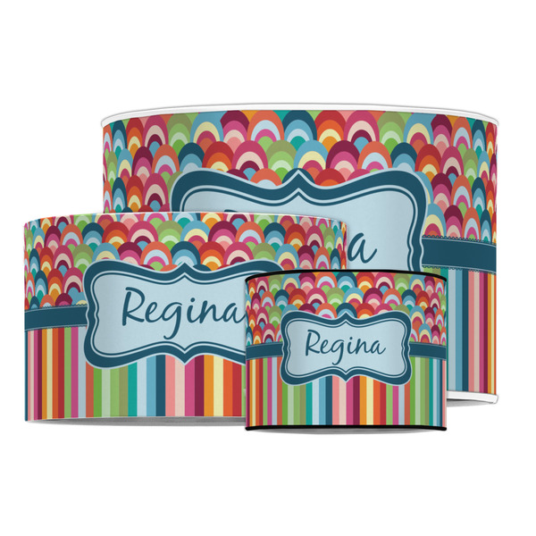 Retro Scales & Stripes Drum Lampshades - MAIN