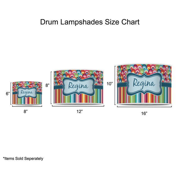 Retro Scales & Stripes Drum Lampshades - Sizing Chart