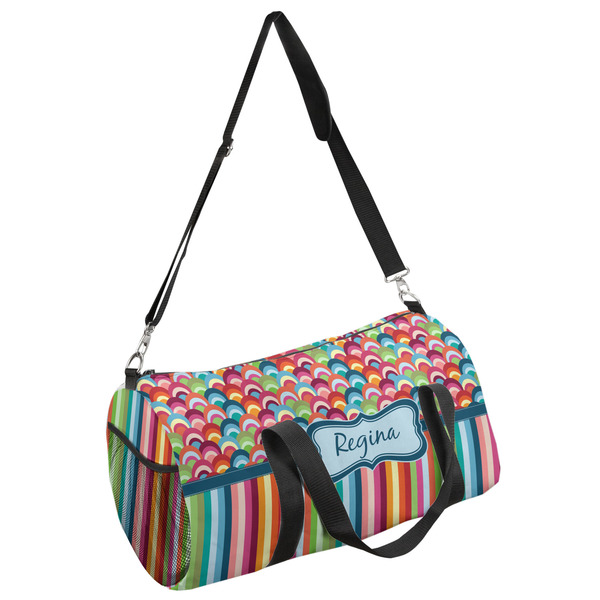 Custom Retro Scales & Stripes Duffel Bag (Personalized)