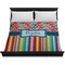 Retro Scales & Stripes Duvet Cover - King - On Bed - No Prop