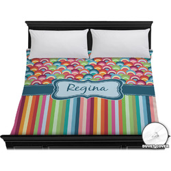 Retro Scales & Stripes Duvet Cover - King (Personalized)