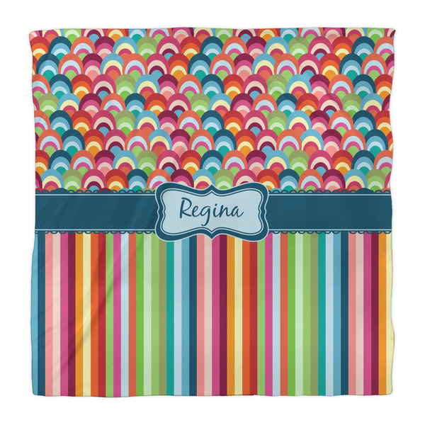 Retro Scales & Stripes Duvet Cover - Queen - Front