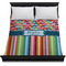 Retro Scales & Stripes Duvet Cover - Queen - On Bed - No Prop