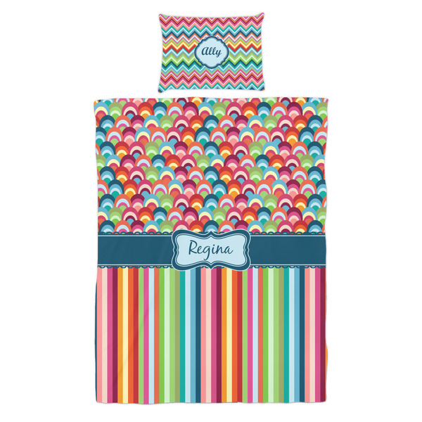 Retro Scales & Stripes Duvet Cover Set - Twin - Alt Approval