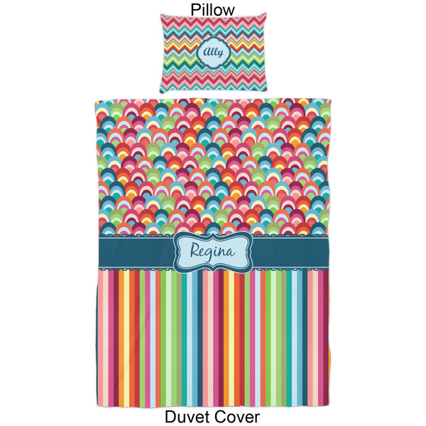 Retro Scales & Stripes Duvet Cover Set - Twin - Approval