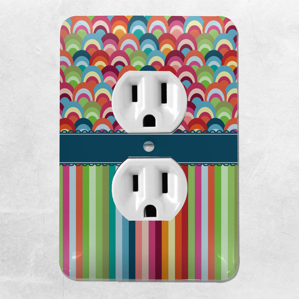 Retro Scales & Stripes Electric Outlet Plate - LIFESTYLE