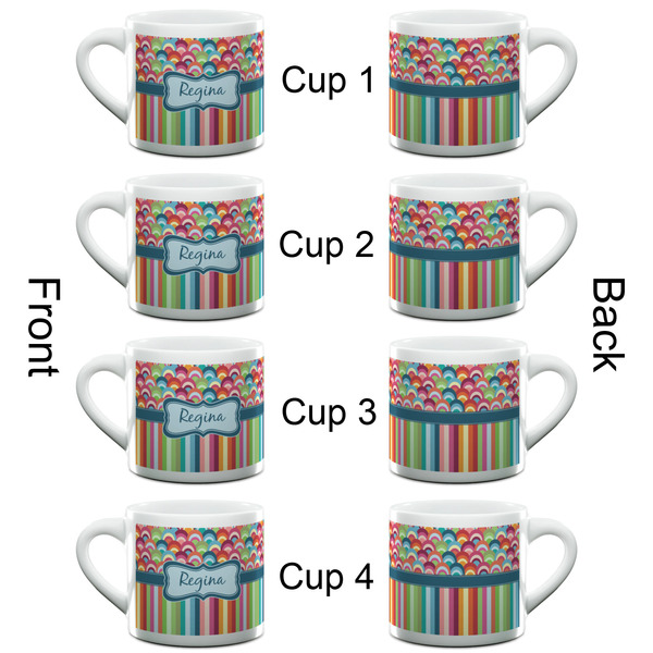 Retro Scales & Stripes Espresso Cup - 6oz (Double Shot Set of 4) APPROVAL