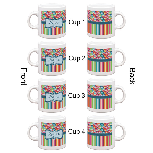 Retro Scales & Stripes Espresso Cup Set of 4 - Apvl