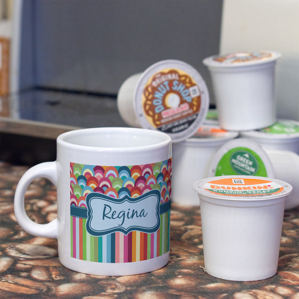 Retro Scales & Stripes Espresso Cup - Single Lifestyle