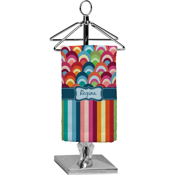 Custom Retro Scales & Stripes Finger Tip Towel - Full Print (Personalized)