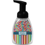 Retro Scales & Stripes Foam Soap Bottle - Black (Personalized)