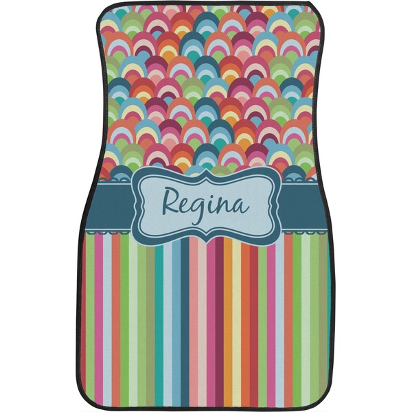 Retro Scales & Stripes Front Seat Car Mat