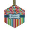 Retro Scales & Stripes Frosted Glass Ornament - Hexagon