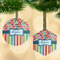 Retro Scales & Stripes Frosted Glass Ornament - MAIN PARENT