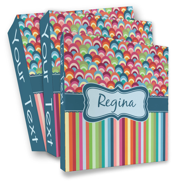 Custom Retro Scales & Stripes 3 Ring Binder - Full Wrap (Personalized)