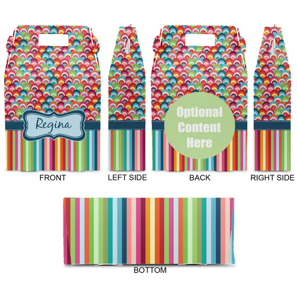 Retro Scales & Stripes Gable Favor Box - Approval