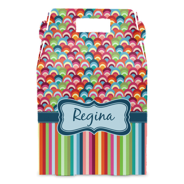 Retro Scales & Stripes Gable Favor Box - Front