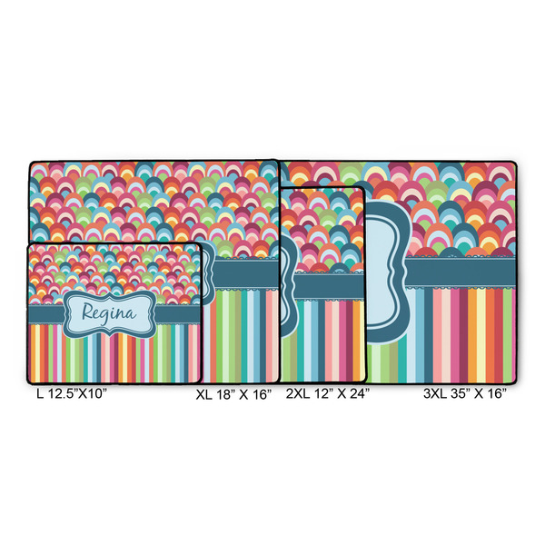 Retro Scales & Stripes Gaming Mats - SIZE CHART