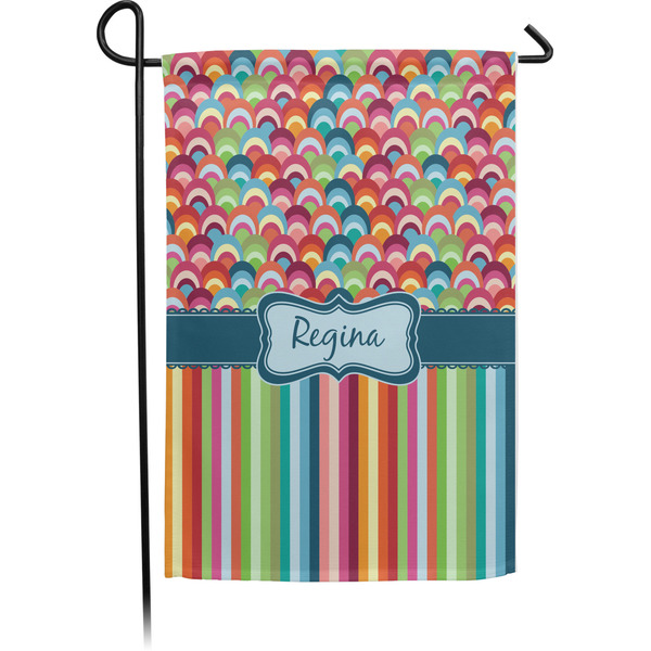 Custom Retro Scales & Stripes Garden Flag (Personalized)