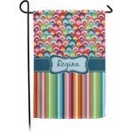 Retro Scales & Stripes Small Garden Flag - Double Sided w/ Name or Text
