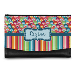 Retro Scales & Stripes Genuine Leather Women's Wallet - Small (Personalized)