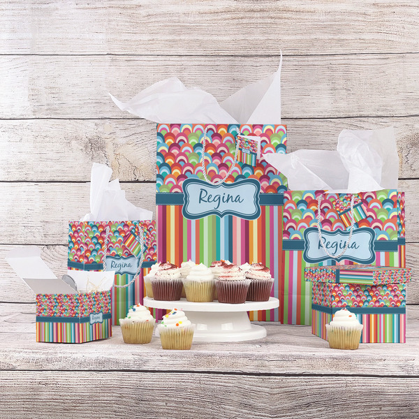 Retro Scales & Stripes Gift Bags - In Context
