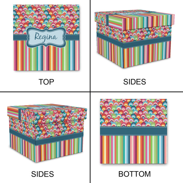 Retro Scales & Stripes Gift Boxes with Lid - Canvas Wrapped - Large - Approval